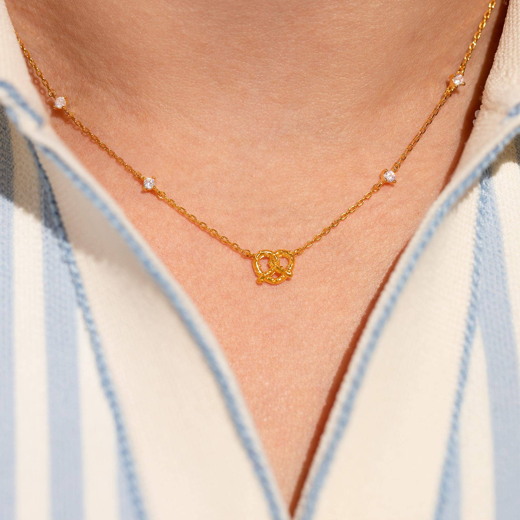 Girls Crew Salted Pretzel Necklace