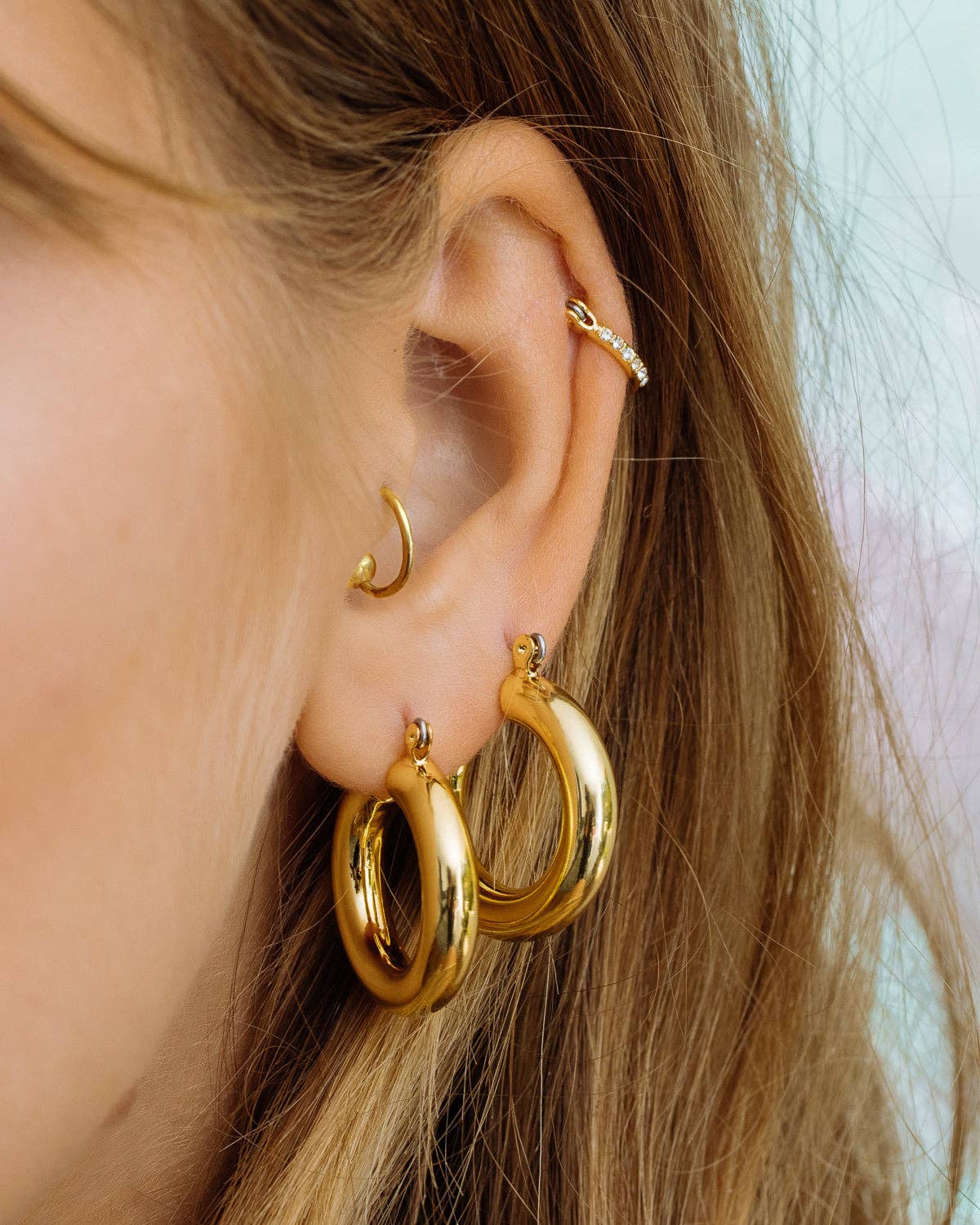 Luv AJ Baby Amalfi Tube Hoops- Gold