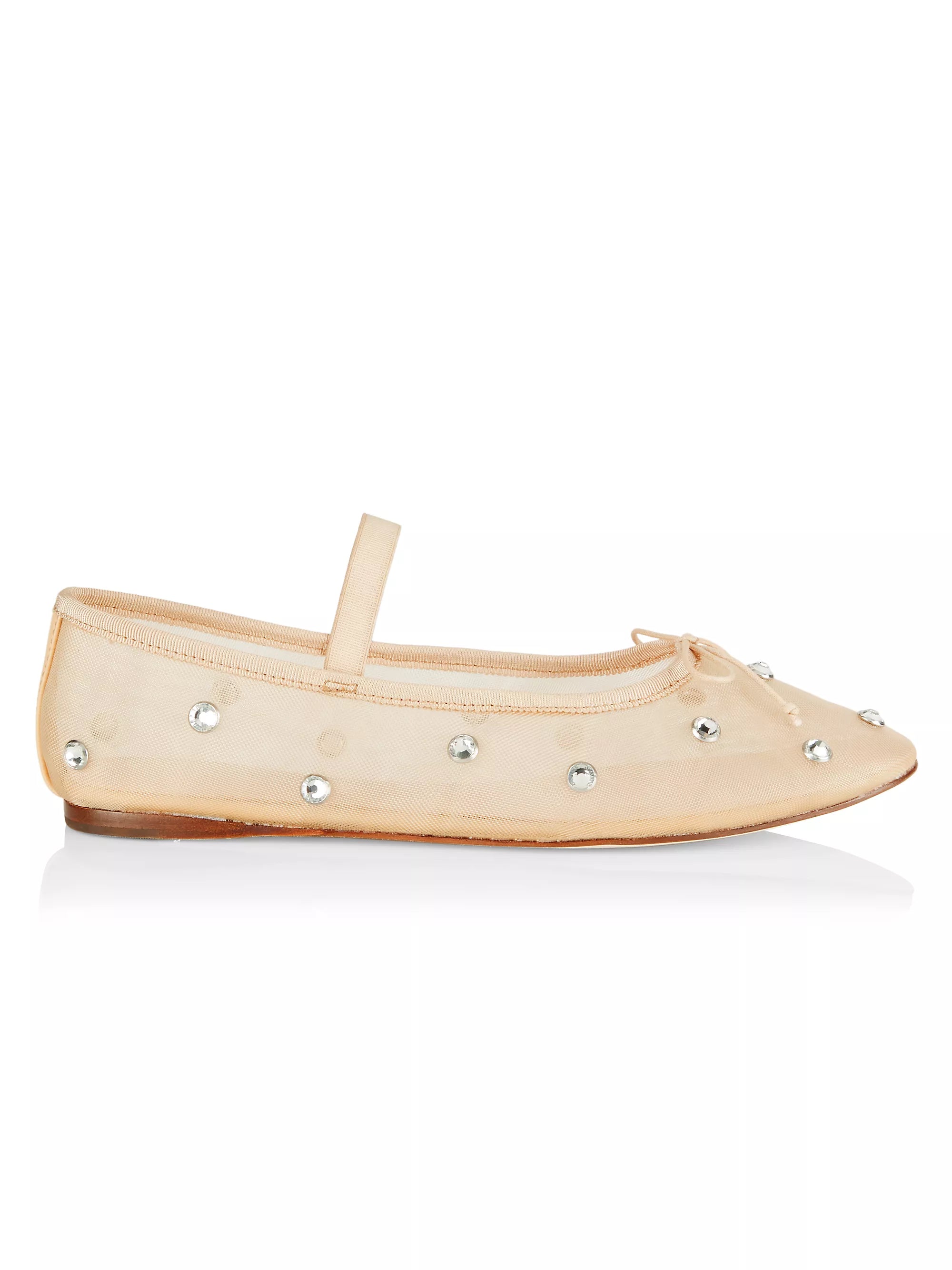 Leoffler Randall Leonie Caramel/Crystal Ballet Flat