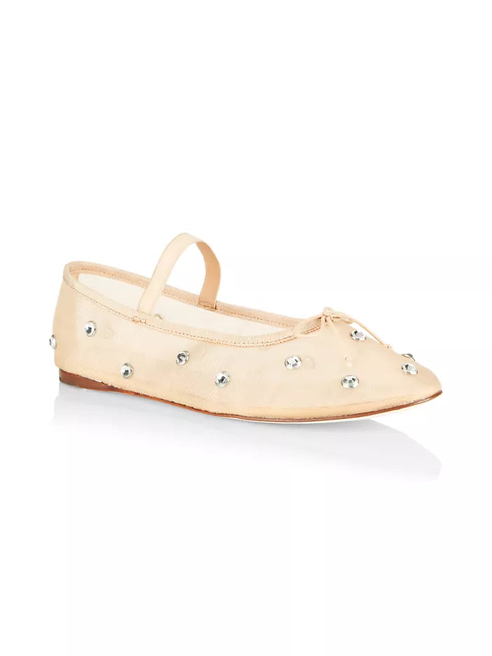 Leoffler Randall Leonie Caramel/Crystal Ballet Flat