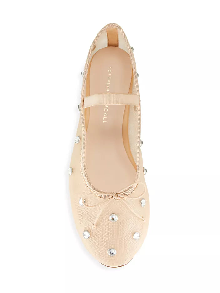 Leoffler Randall Leonie Caramel/Crystal Ballet Flat