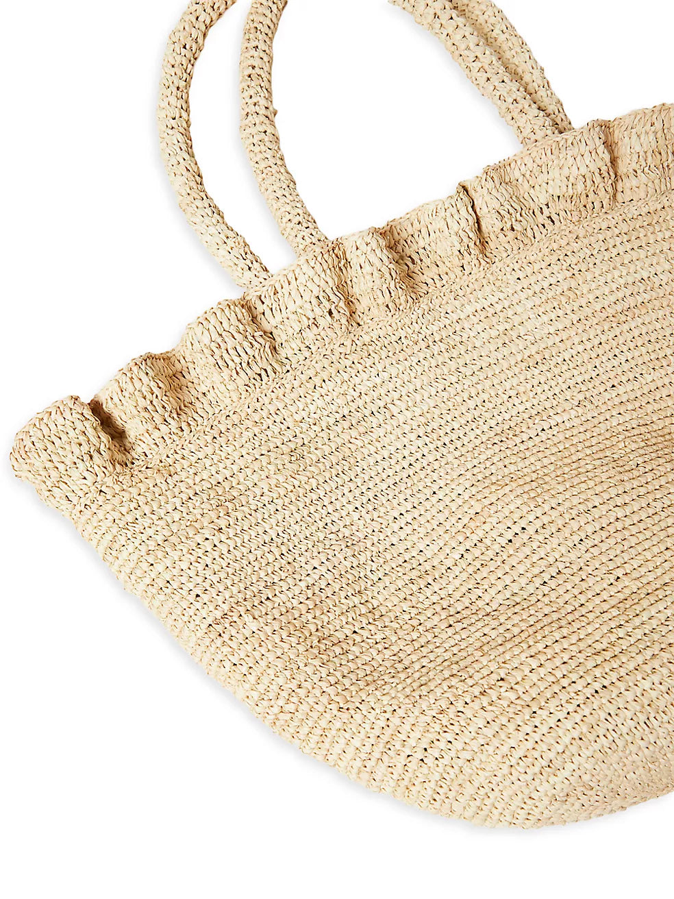 Loeffler Randall Cyrus Natural Raffia Woven Tote With Ruffle