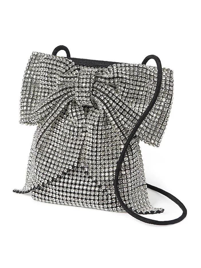 Loeffler Randall Violet Silver Diamante Bow Crossbody