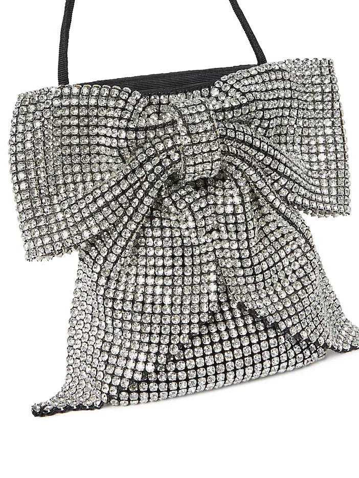 Loeffler Randall Violet Silver Diamante Bow Crossbody