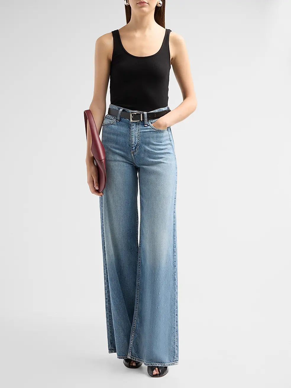 Rag & Bone Featherweight Sofie High Rise Full Wide Leg in Beverly