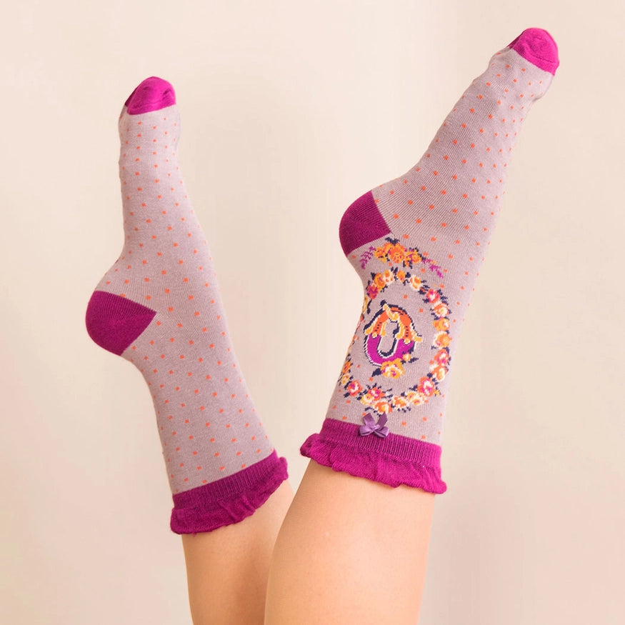 Powder Monogram Socks