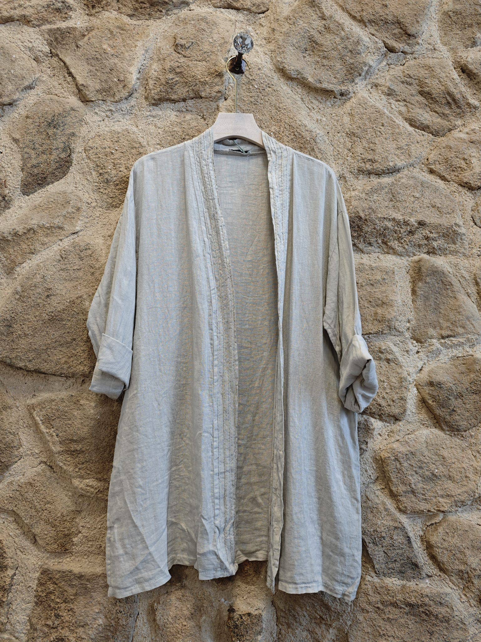 European Linen Long Rebeca Jacket 18180