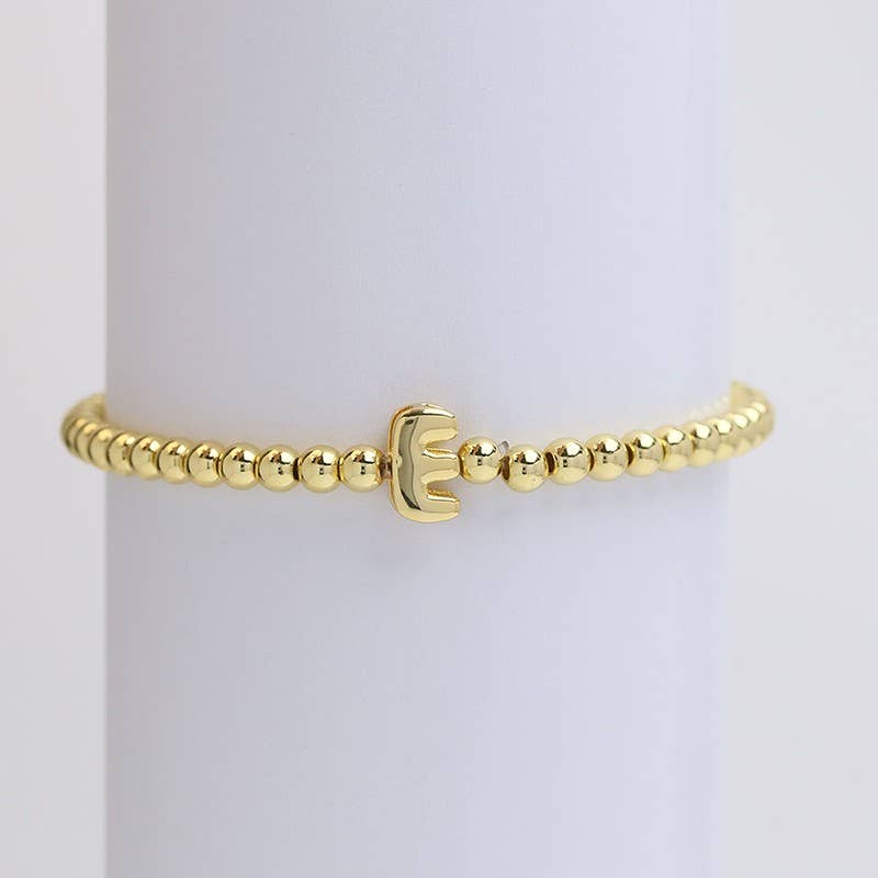 Josslyn Initial Monogram Bubble Stretch Bead Bracelet