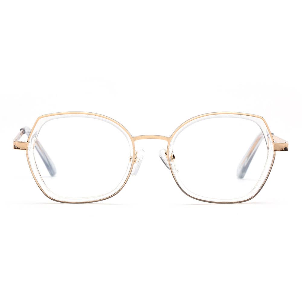 Ryan Simkhai MELISSA | Gold Frame /  Clear Accent Readers