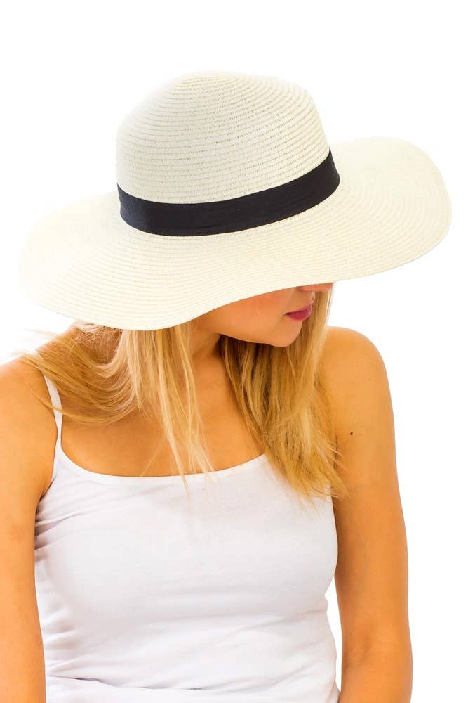 Thames Collection Packable Classic Boater Raffia Hat