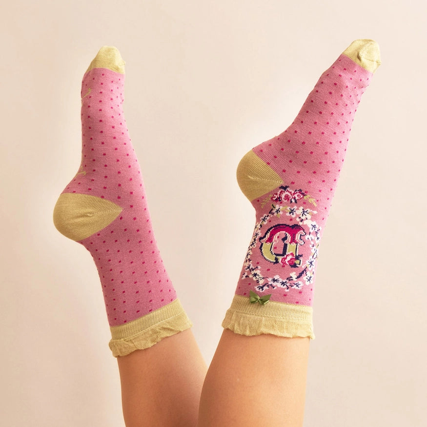 Powder Monogram Socks