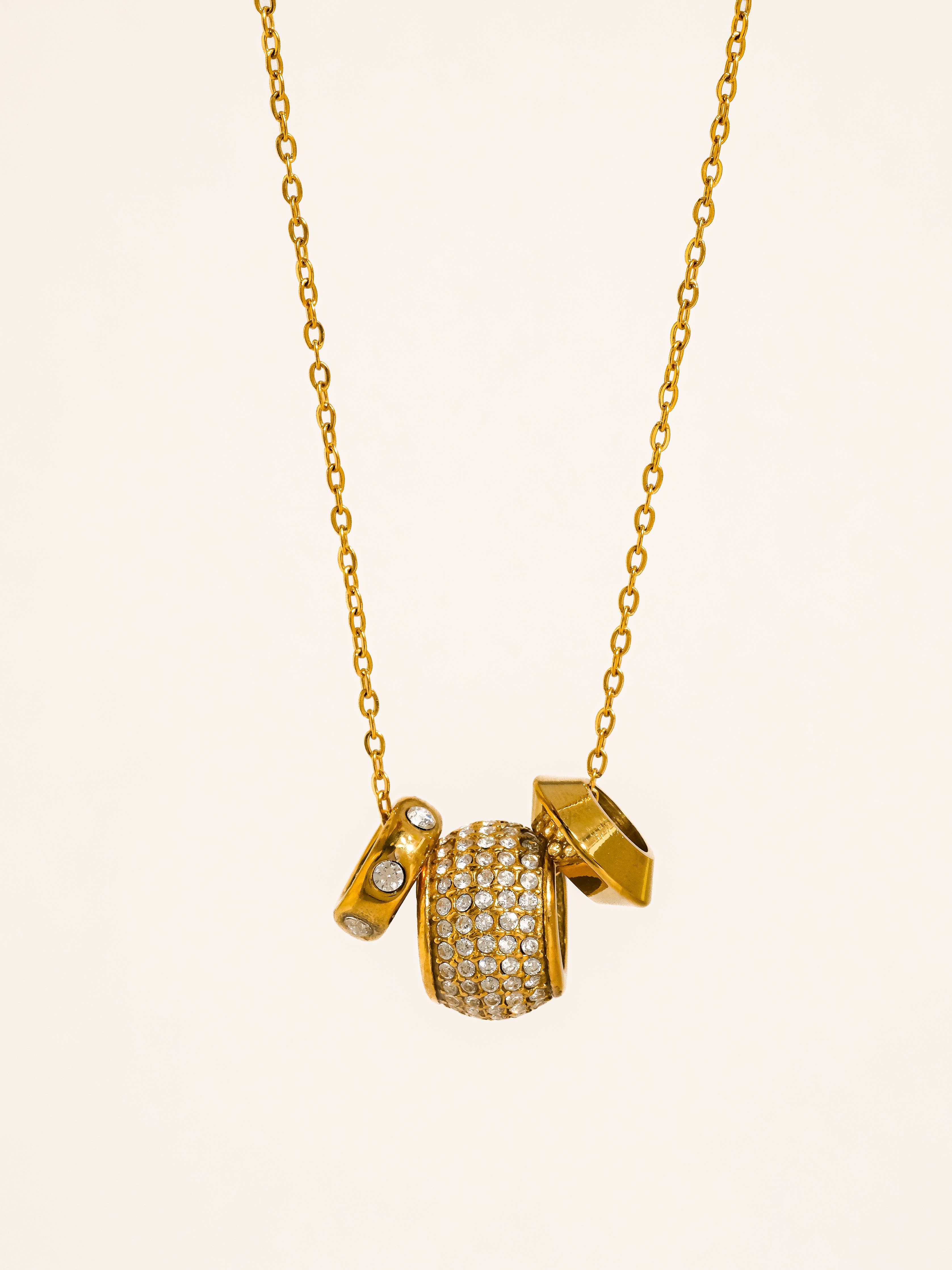 Flânerie Énora 18K Gold CZ Bead Necklace