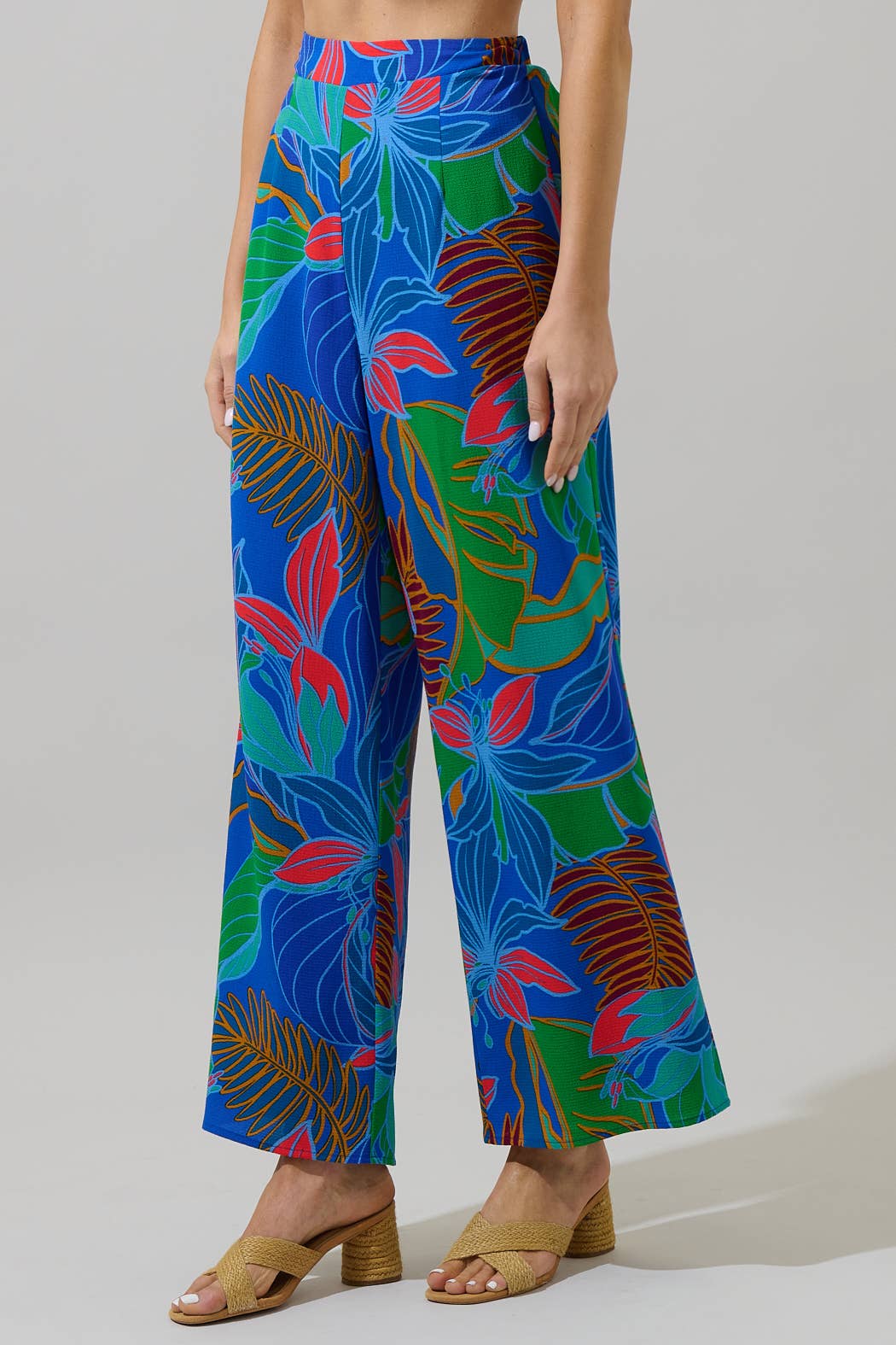 Sugarlips Malton Tropical Elena Floral Wide Leg Pants