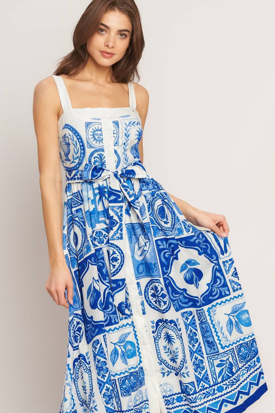 Flying Tomato Printed Woven Midi Dress ID23543