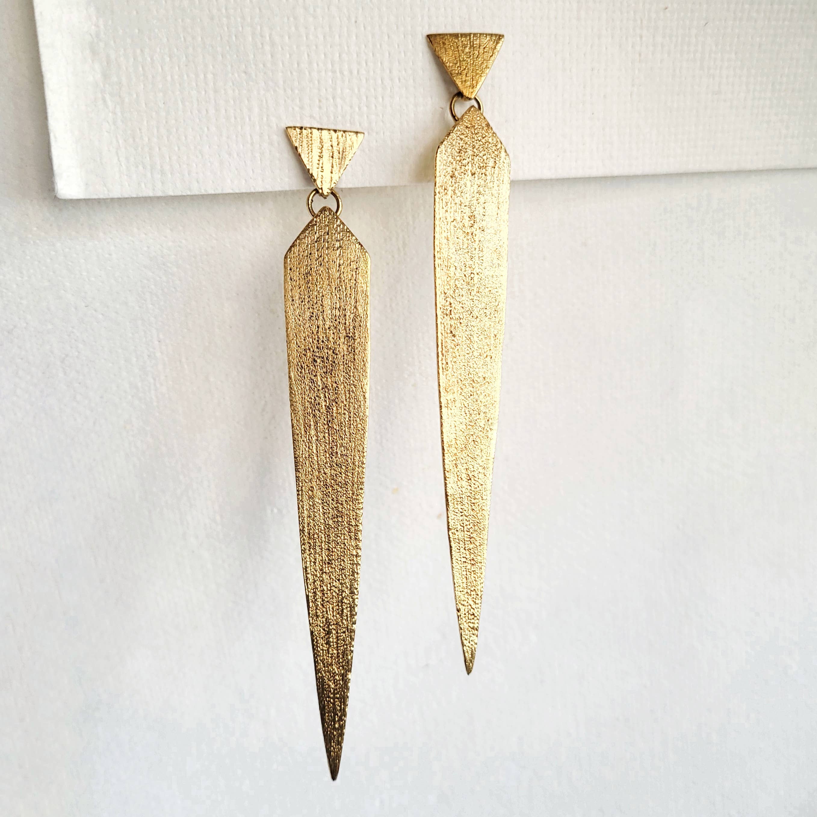 Bisjoux Brass Brushed Handmade Drop Earrings