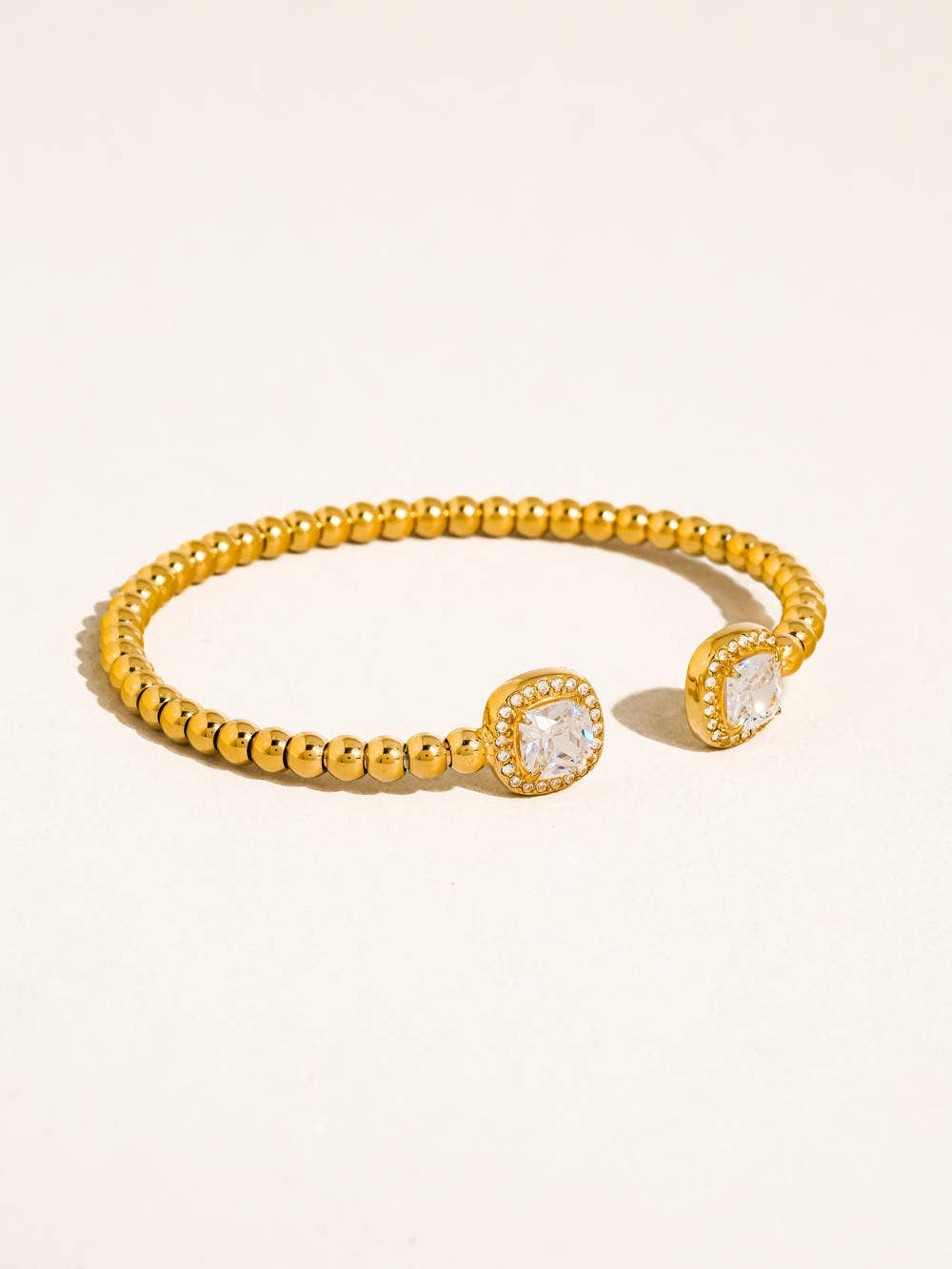 Flânerie Sofus 18K Gold Non-Tarnish CZ Beaded Bangle