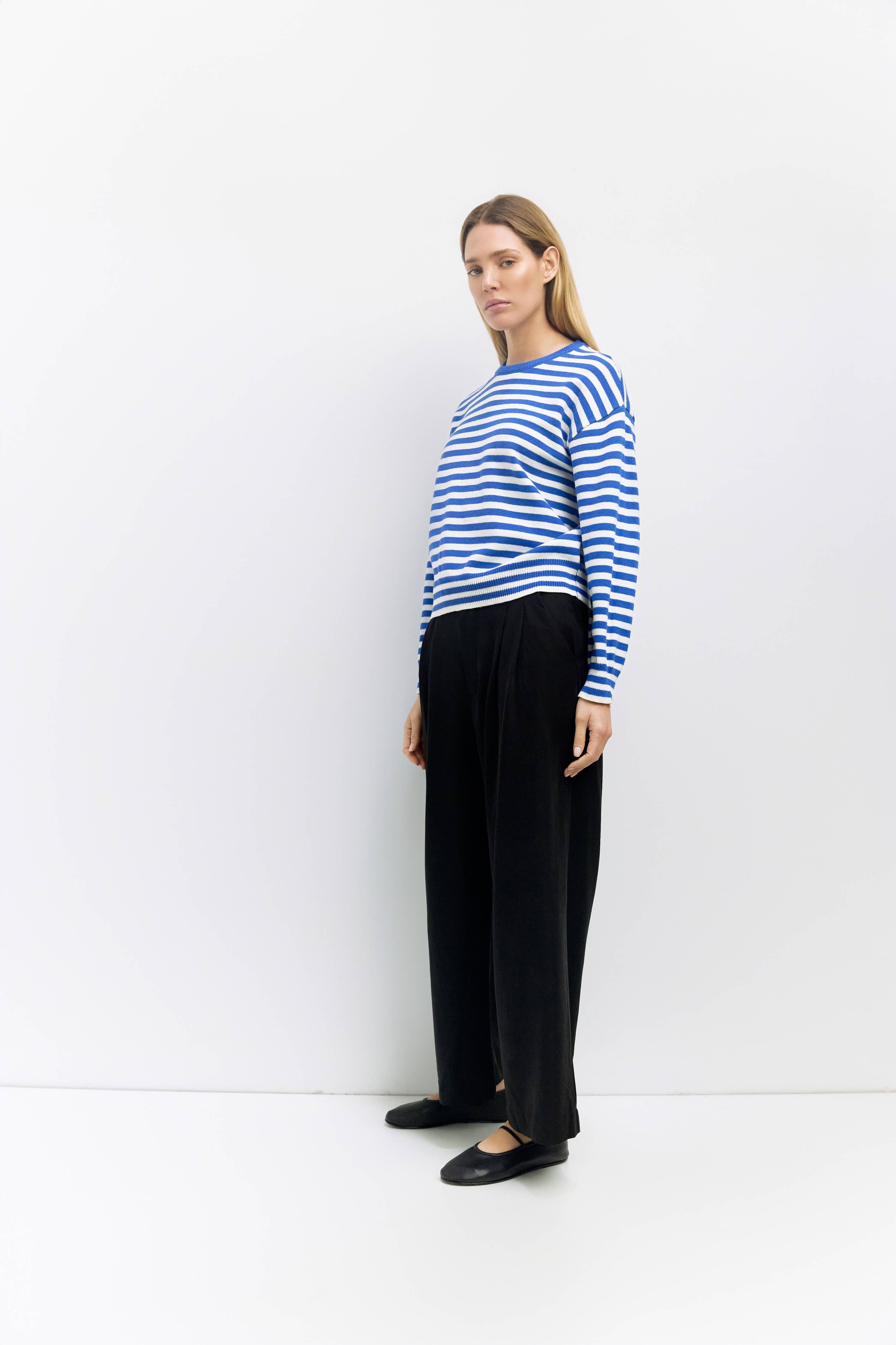 All Row The Kinsley Striped Long Sleeve Crewneck