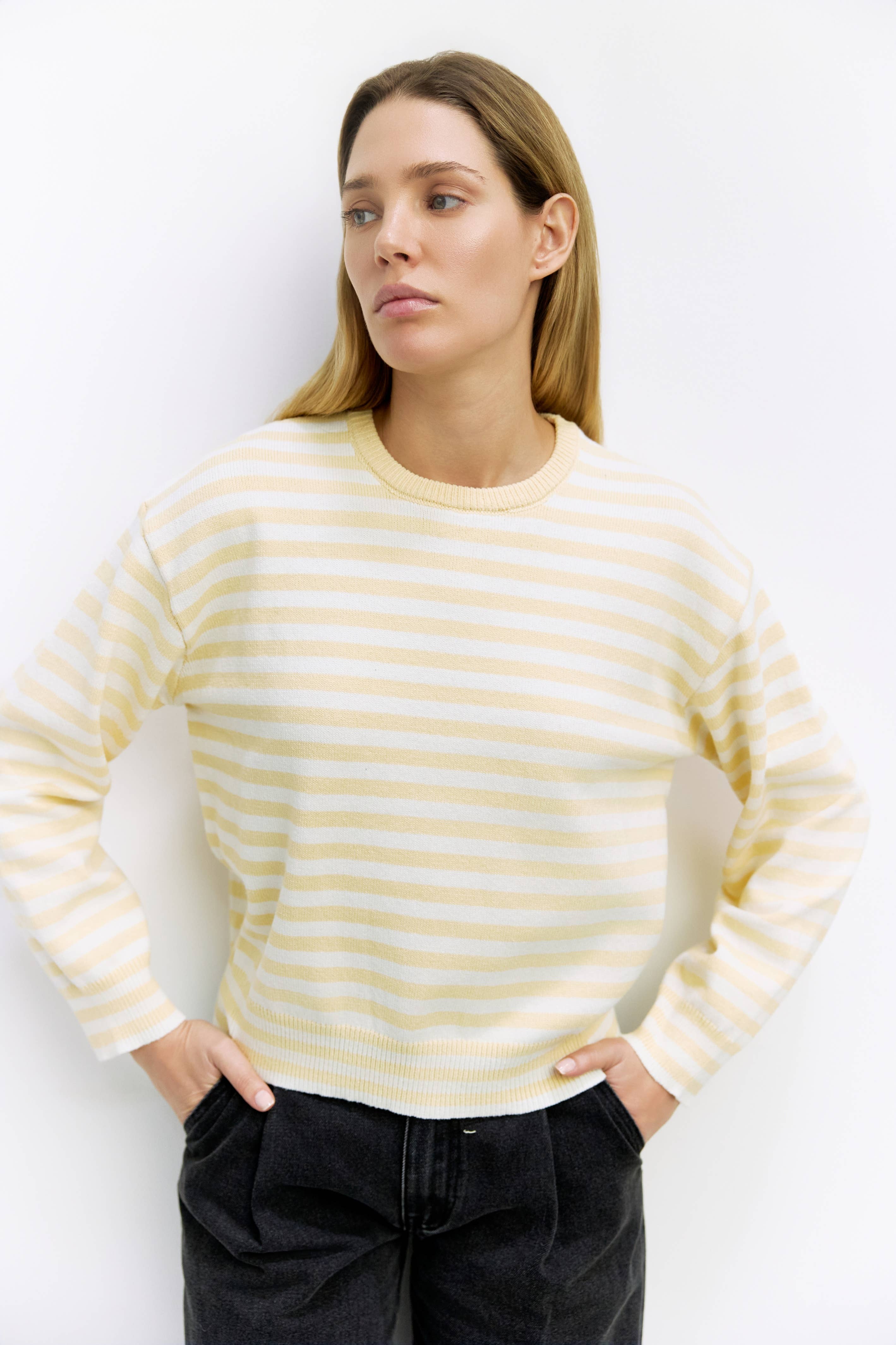 All Row The Kinsley Striped Long Sleeve Crewneck