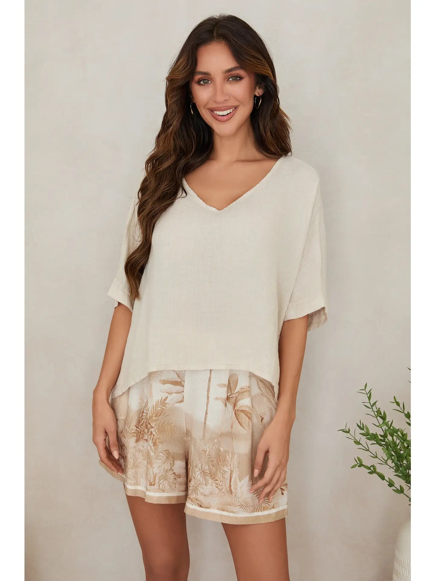 Milio Milano S/S Dolman Linen Top