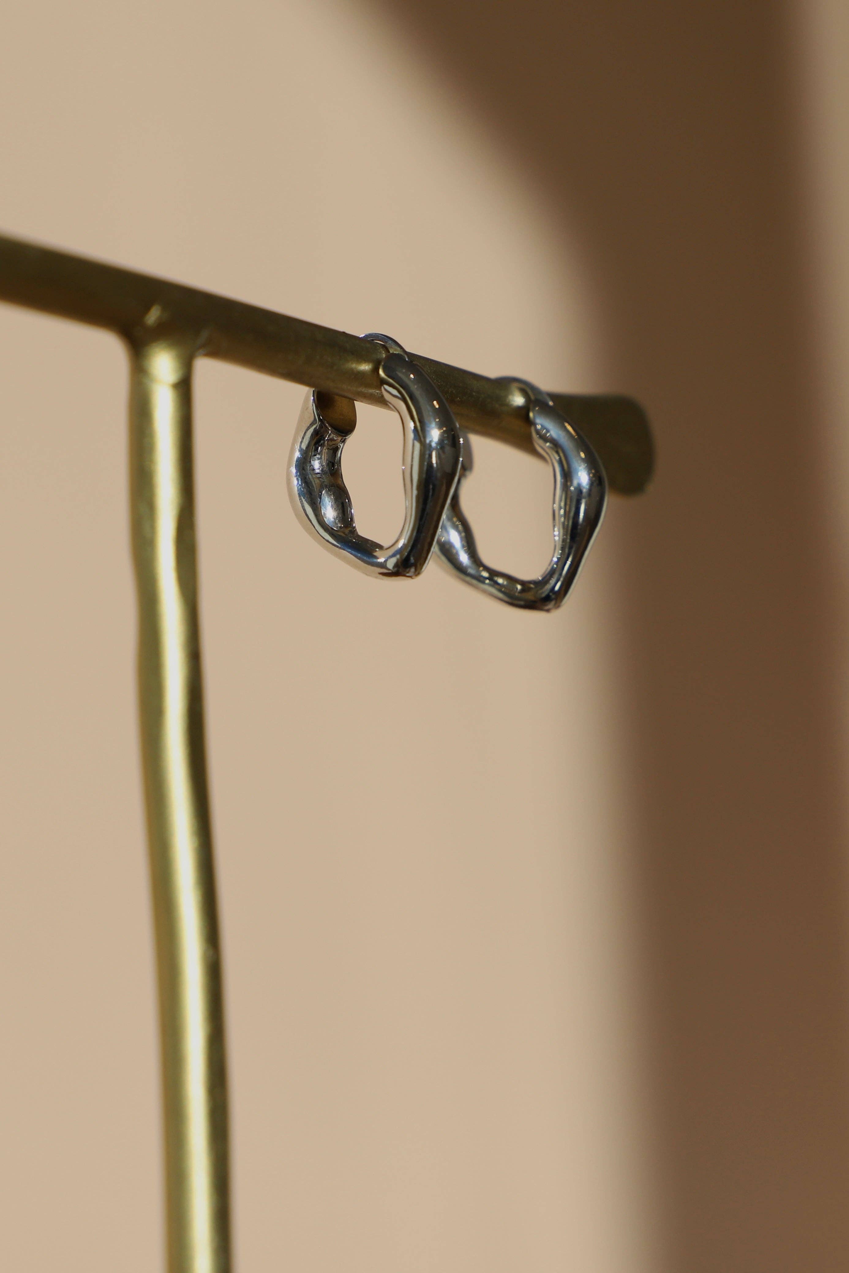 Katie Waltman Organic Silver Hoops