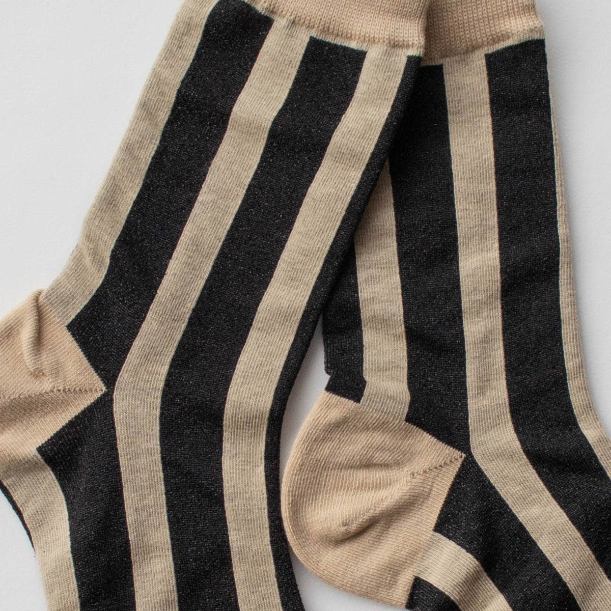 Tiepology Glitter Vertical Striped Crew Socks