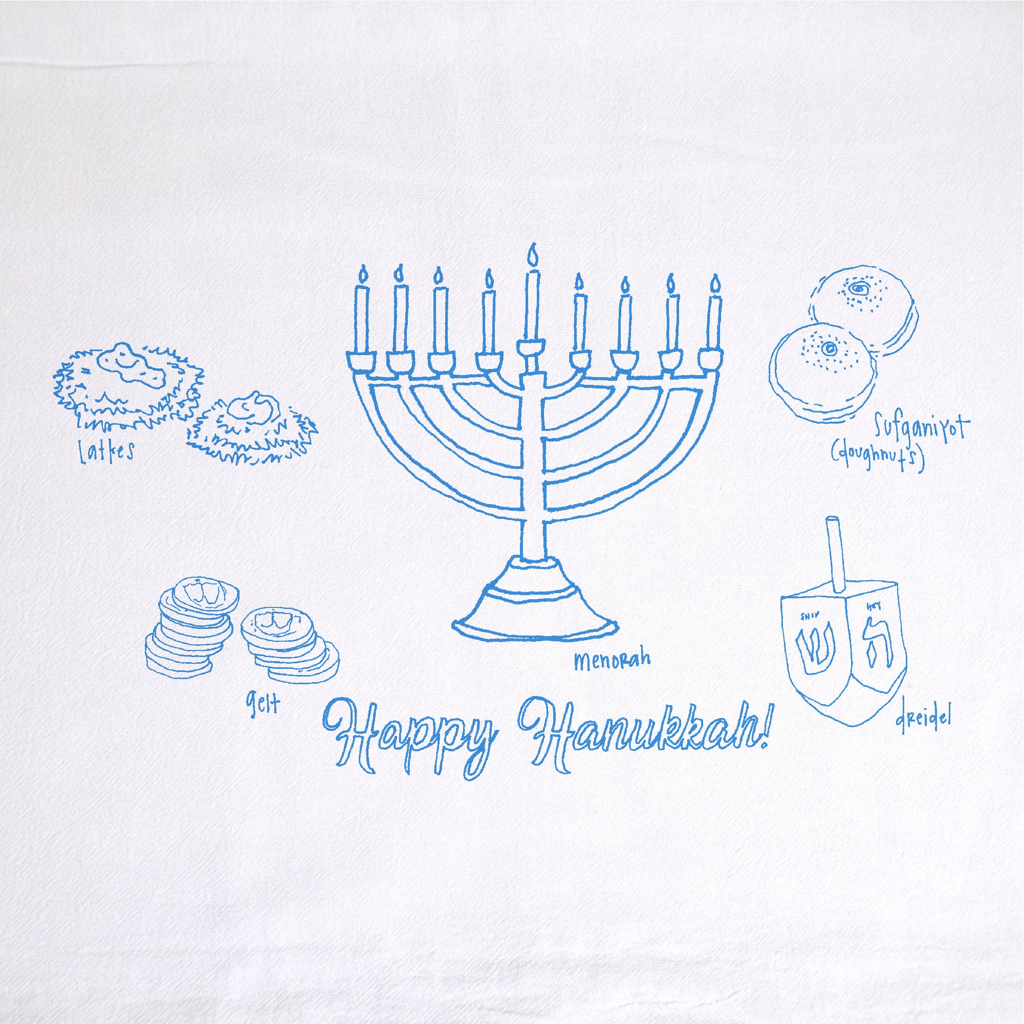 Girls Can Tell Hanukkah Tea Towel