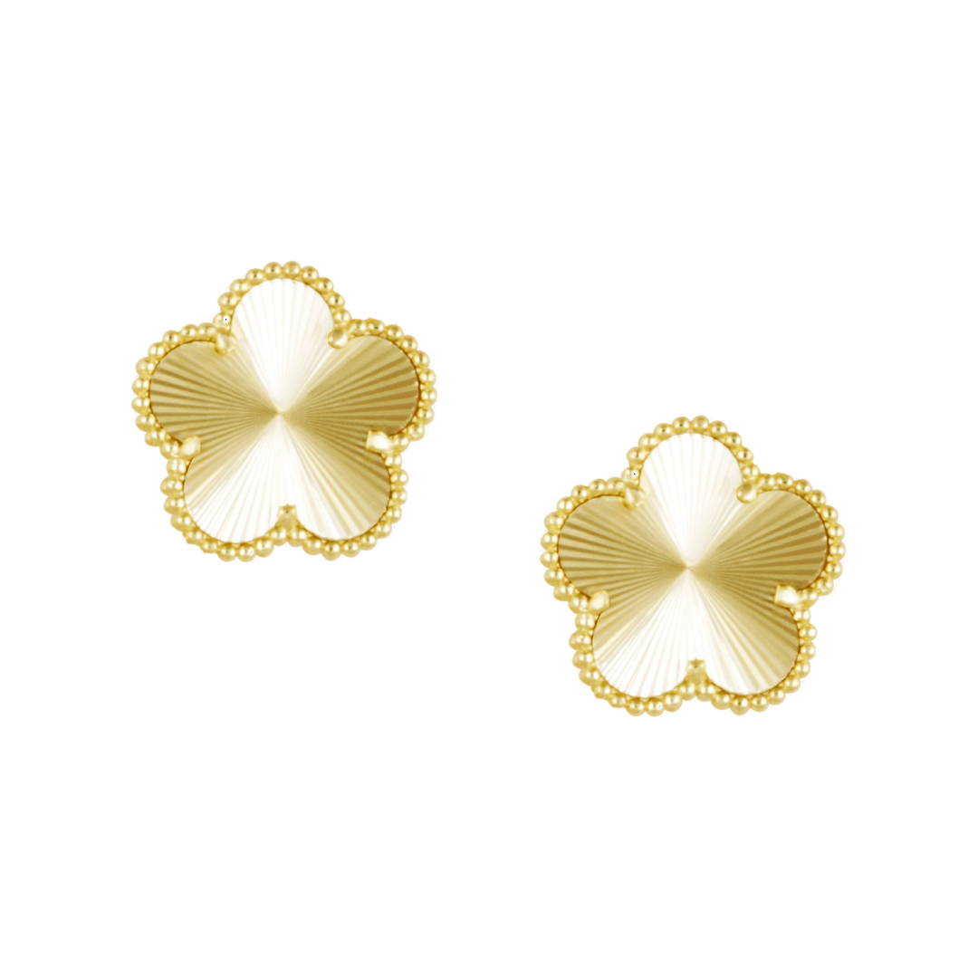 Sahira Adeline Clover Stud Earring - Gold