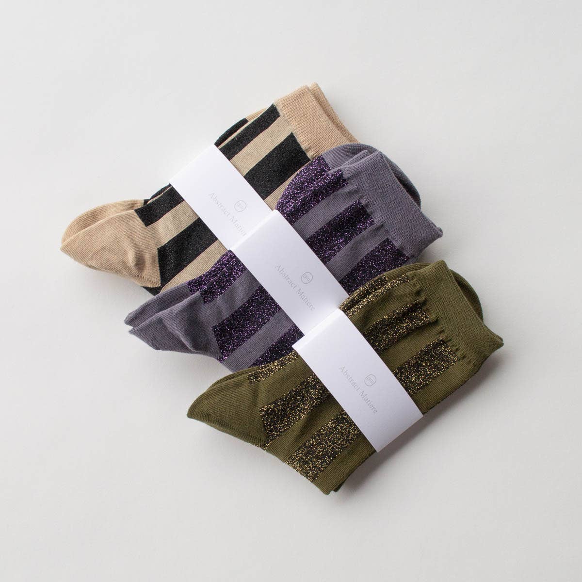 Tiepology Glitter Vertical Striped Crew Socks