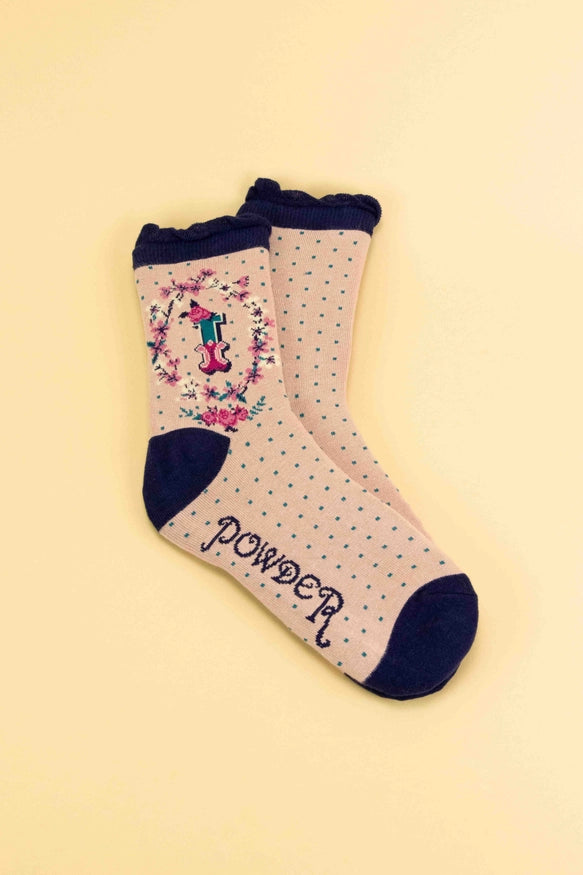 Powder Monogram Socks