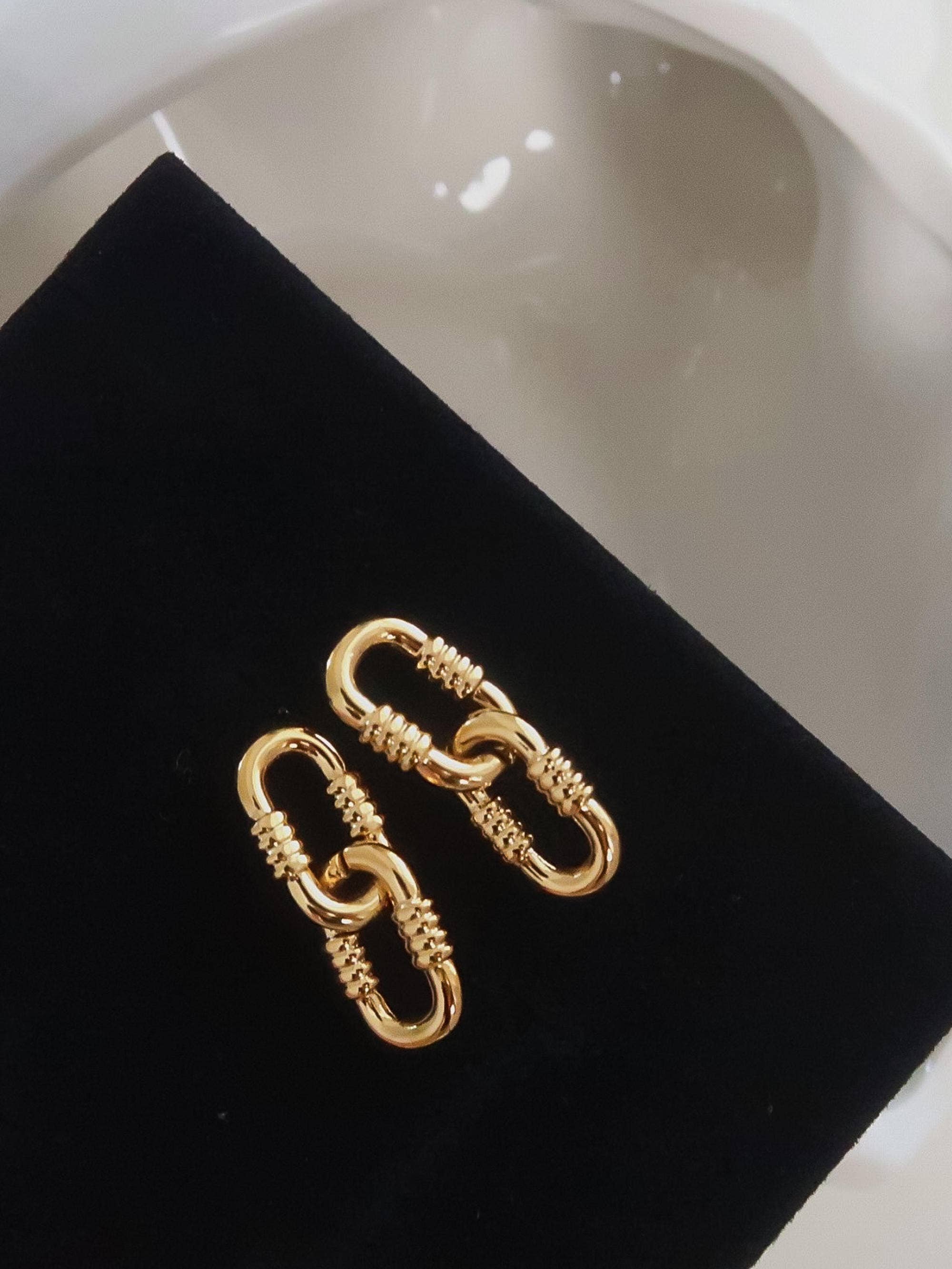 Flânerie Rêve 18K Gold Non-Tarnish Small Link Earrings