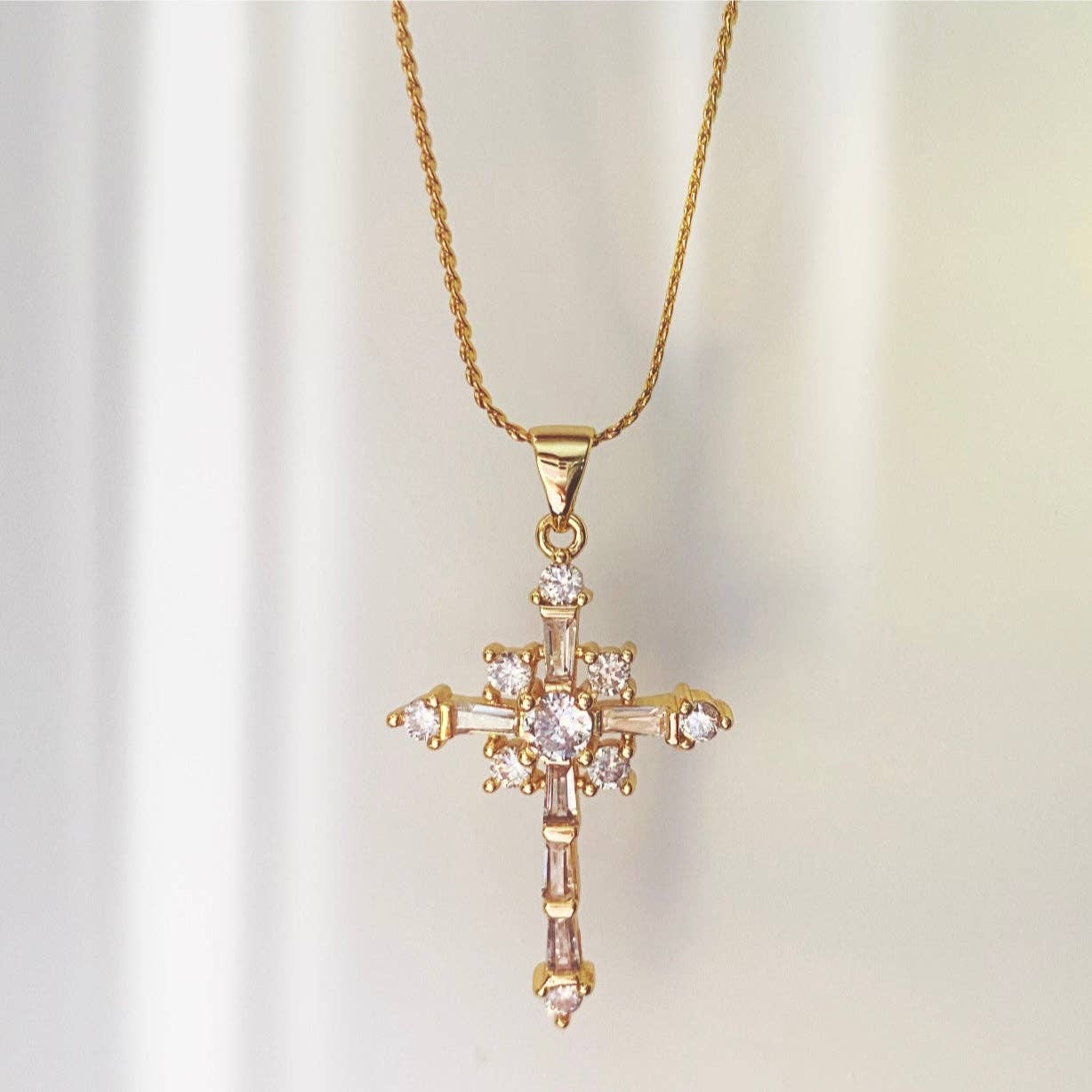 Kismet Morning Glory Cross Necklace