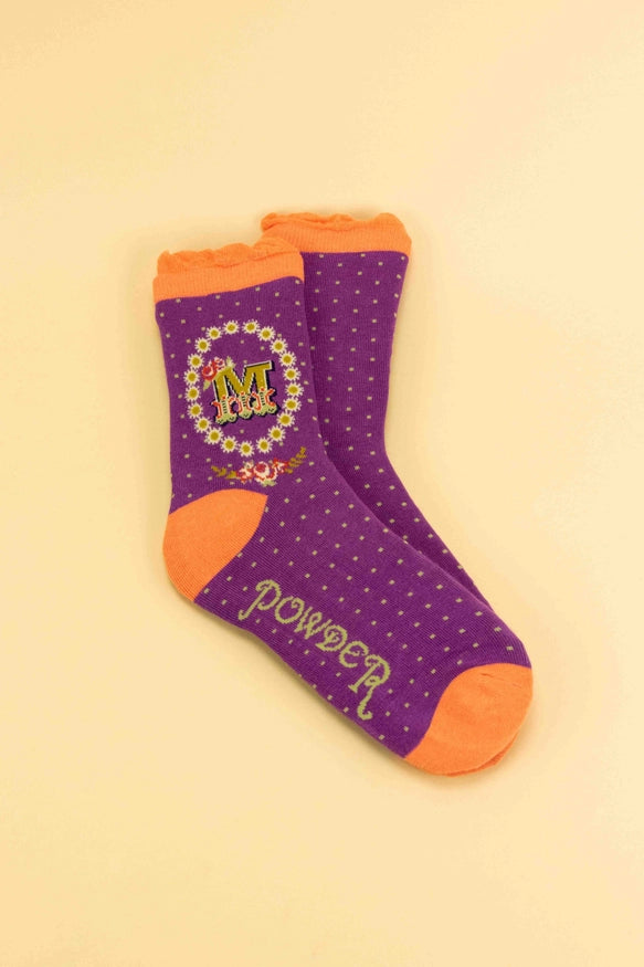 Powder Monogram Socks