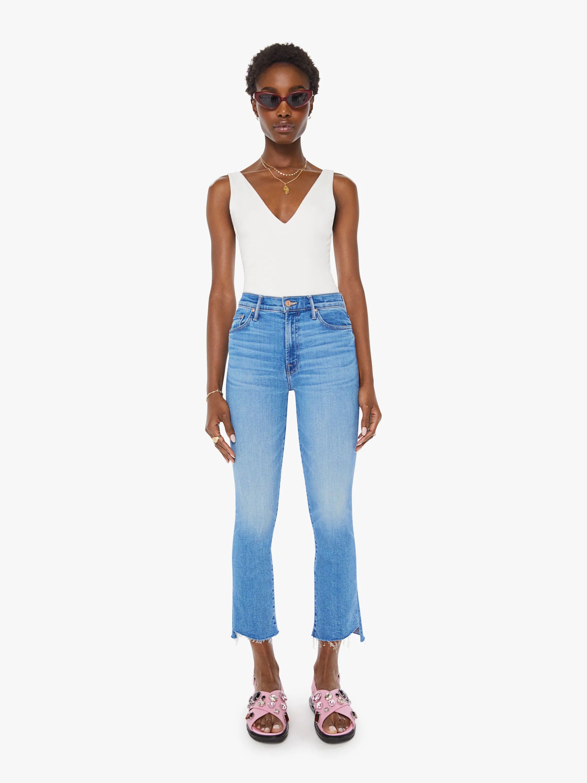 Mother The Insider Crop Step Fray Jean 1157-1008