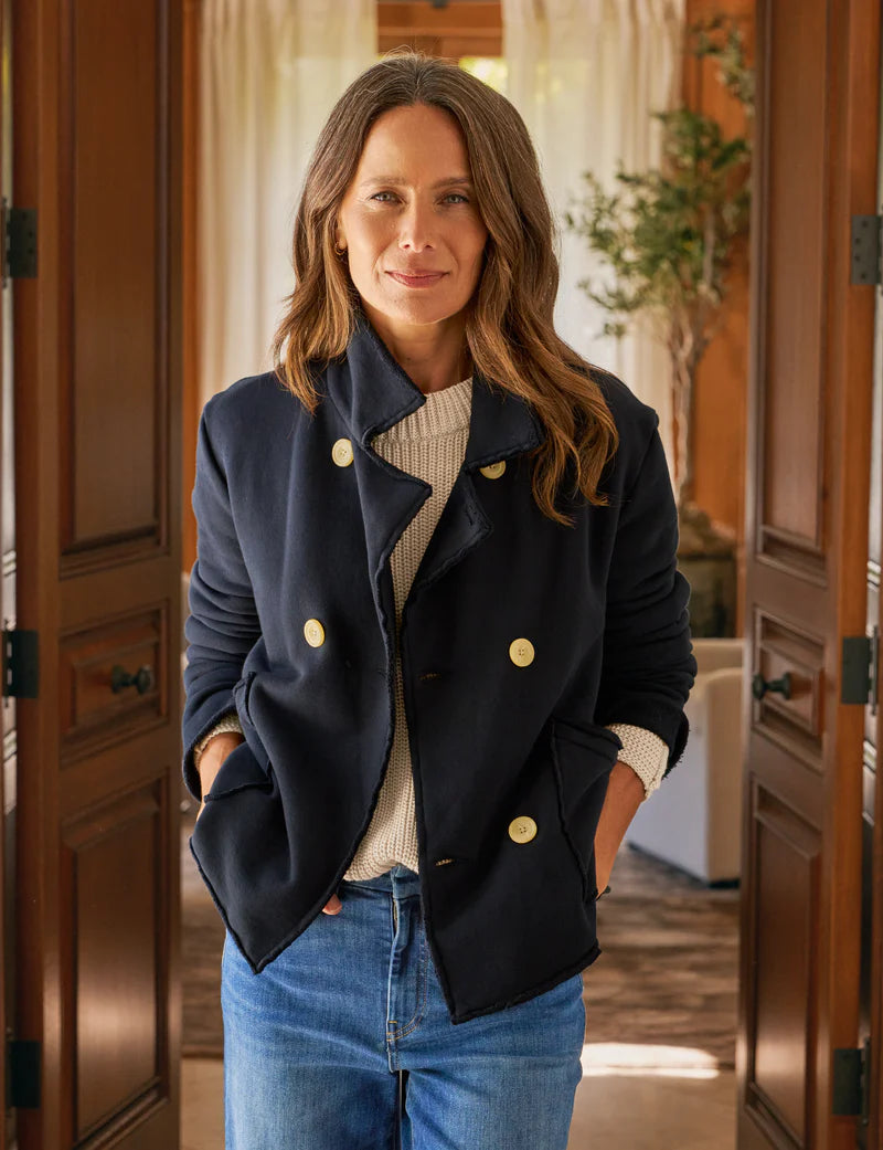 Frank & Eileen Mini Belfast Cropped Triple Fleece Peacoat