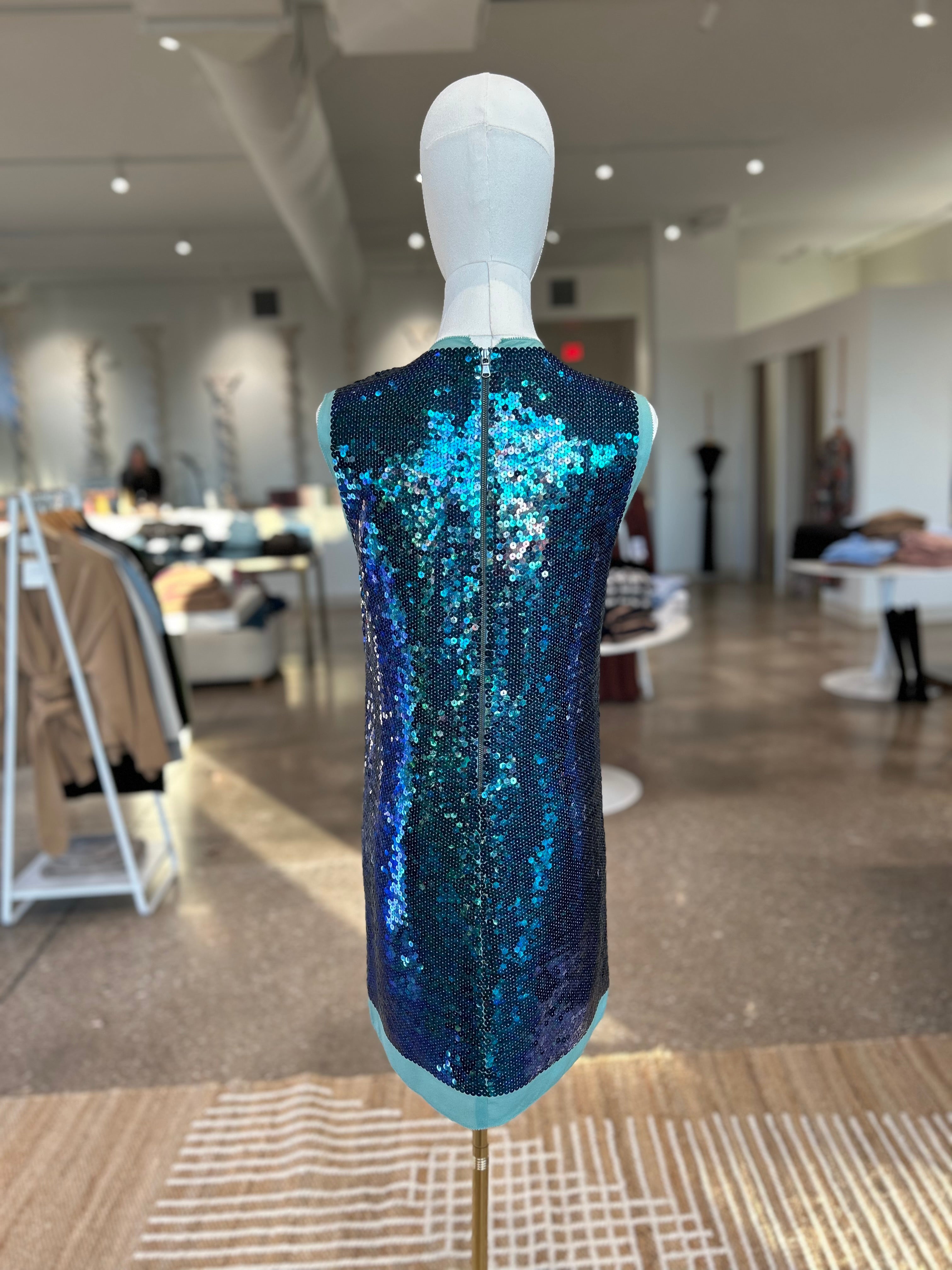 Paris Flea Market #41 Marc by Marc Jacobs Aqua Sequin Silk Mini Dress