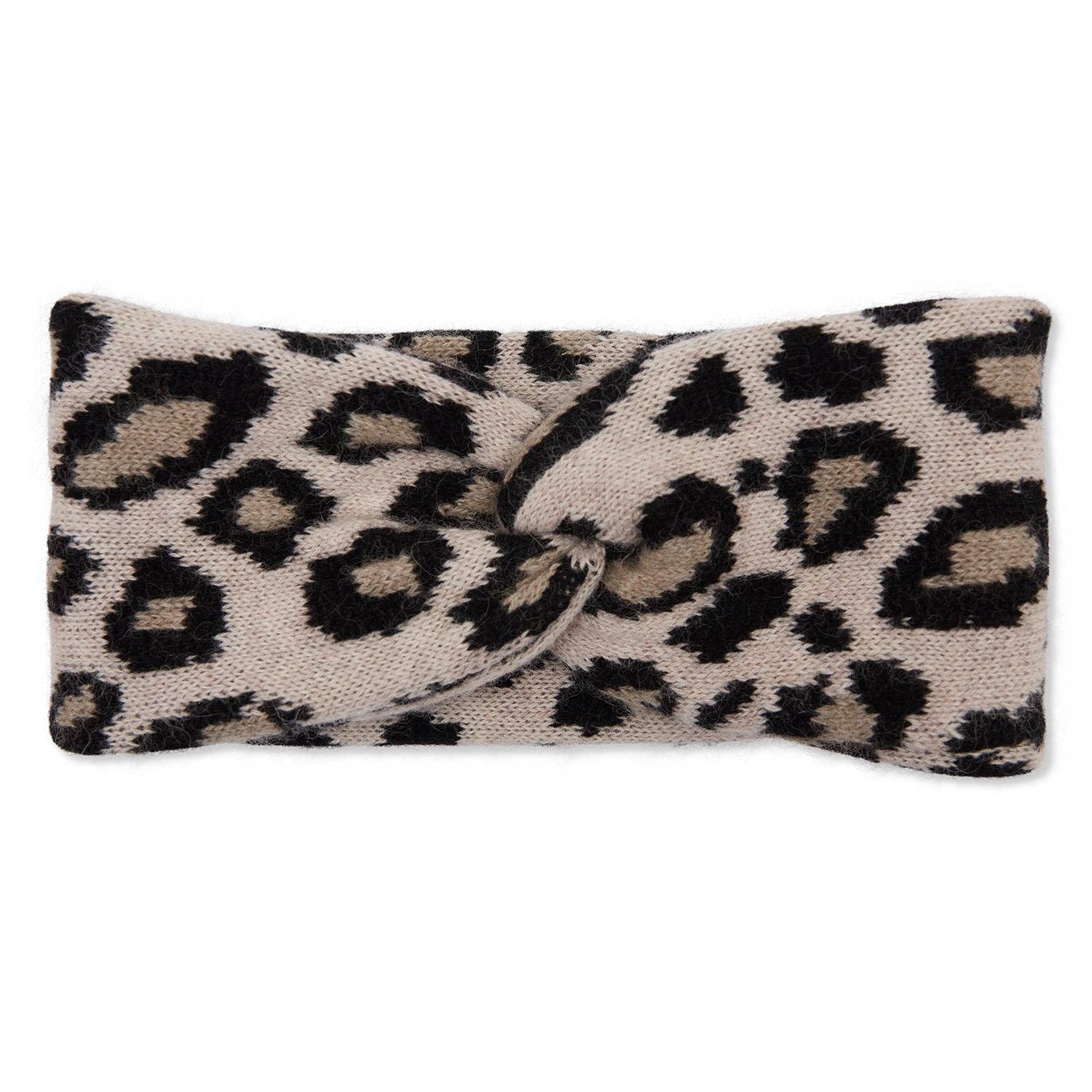 Somerville Cashmere Leopard Headband - Camel/Black