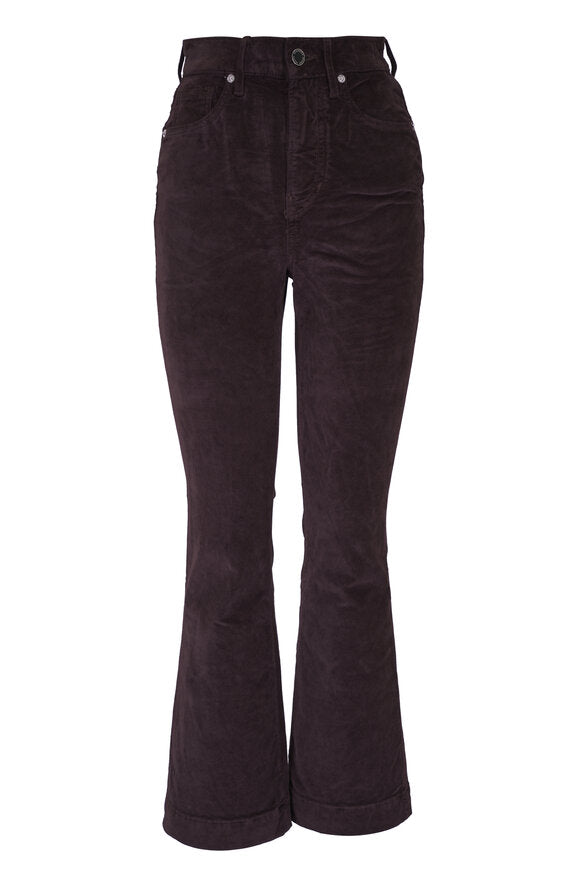 Veronica Beard Carson Ankle Flare Velvet Jean