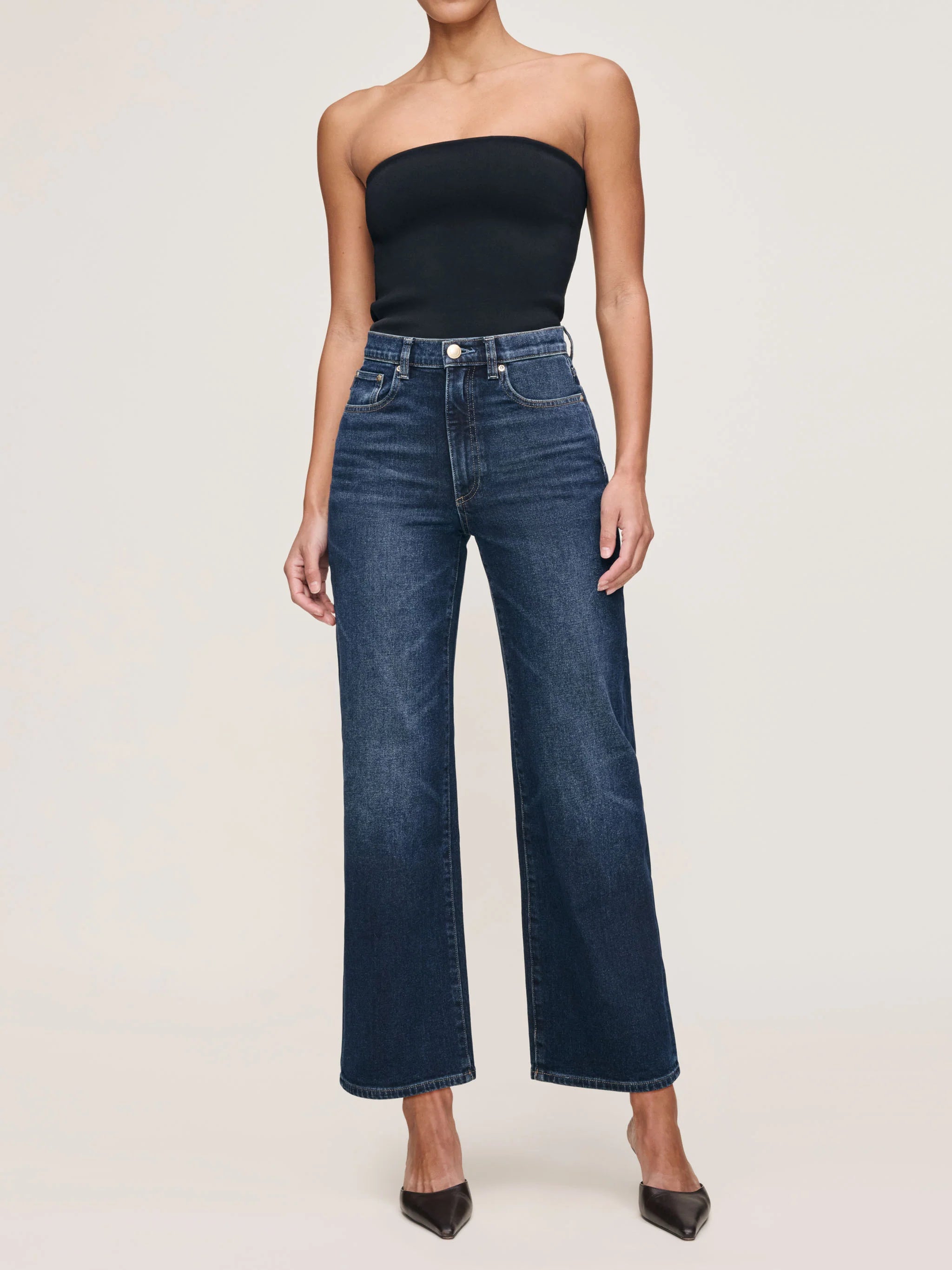 DL1961 Karmine Refined Wide Leg High Rise 28" Jeans