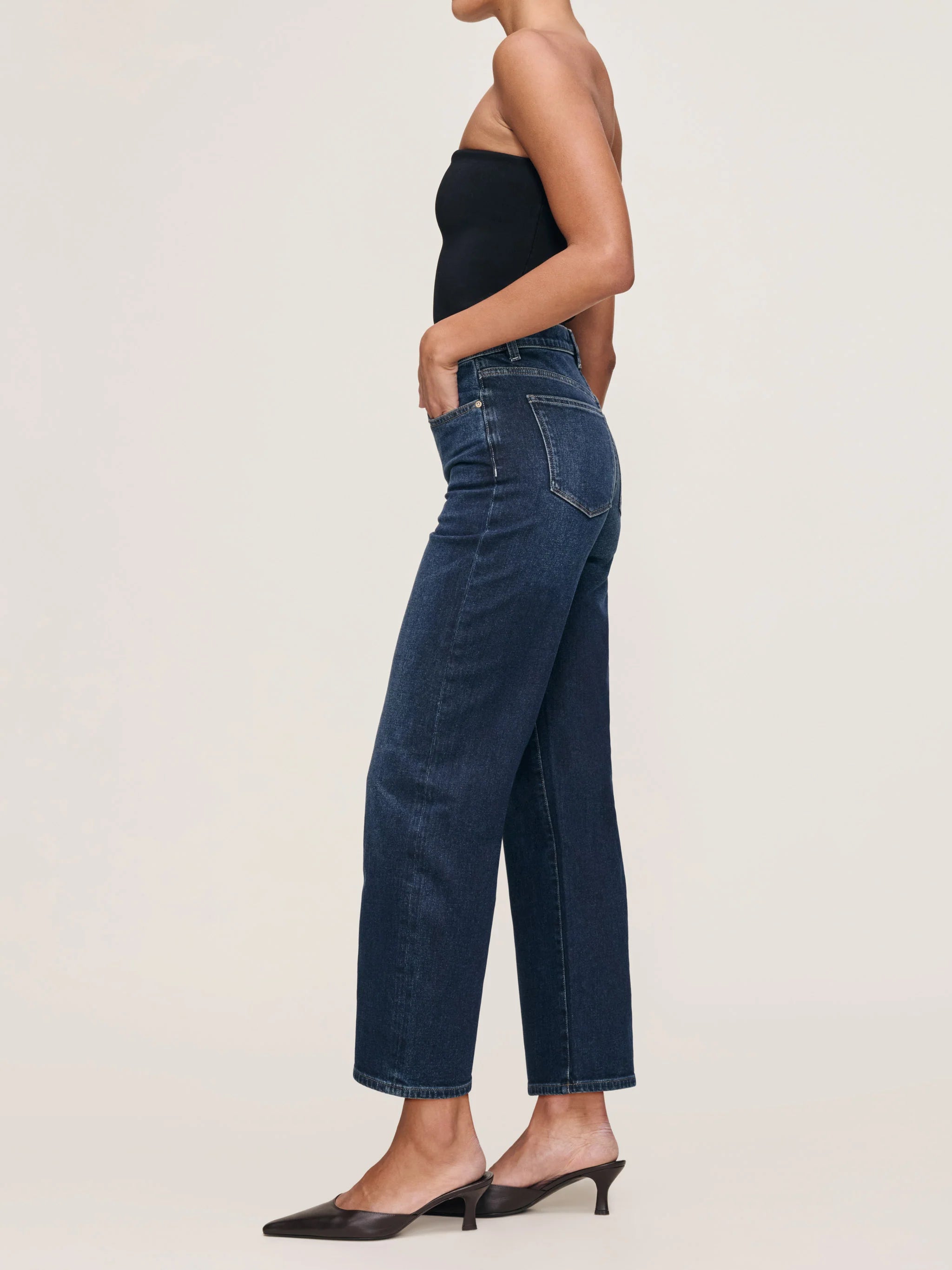 DL1961 Karmine Refined Wide Leg High Rise 28" Jeans