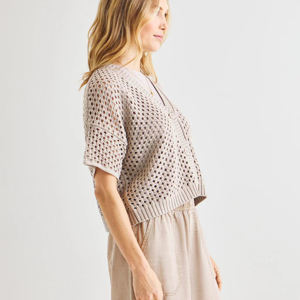 Splendid Nova Pointelle Short Sleeve Cardigan RM4S190