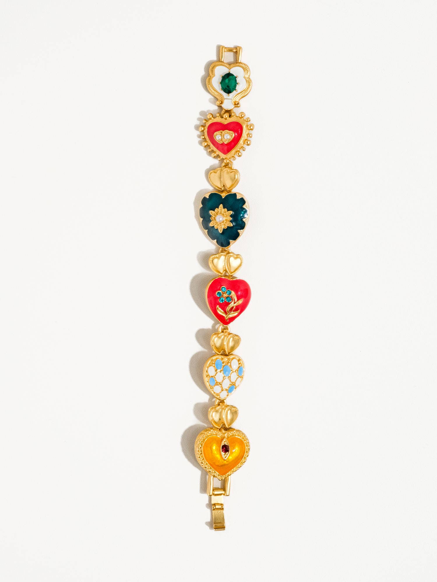 Flanerie Elysian 18K Gold Boho Baroque Heart Color Bracelet