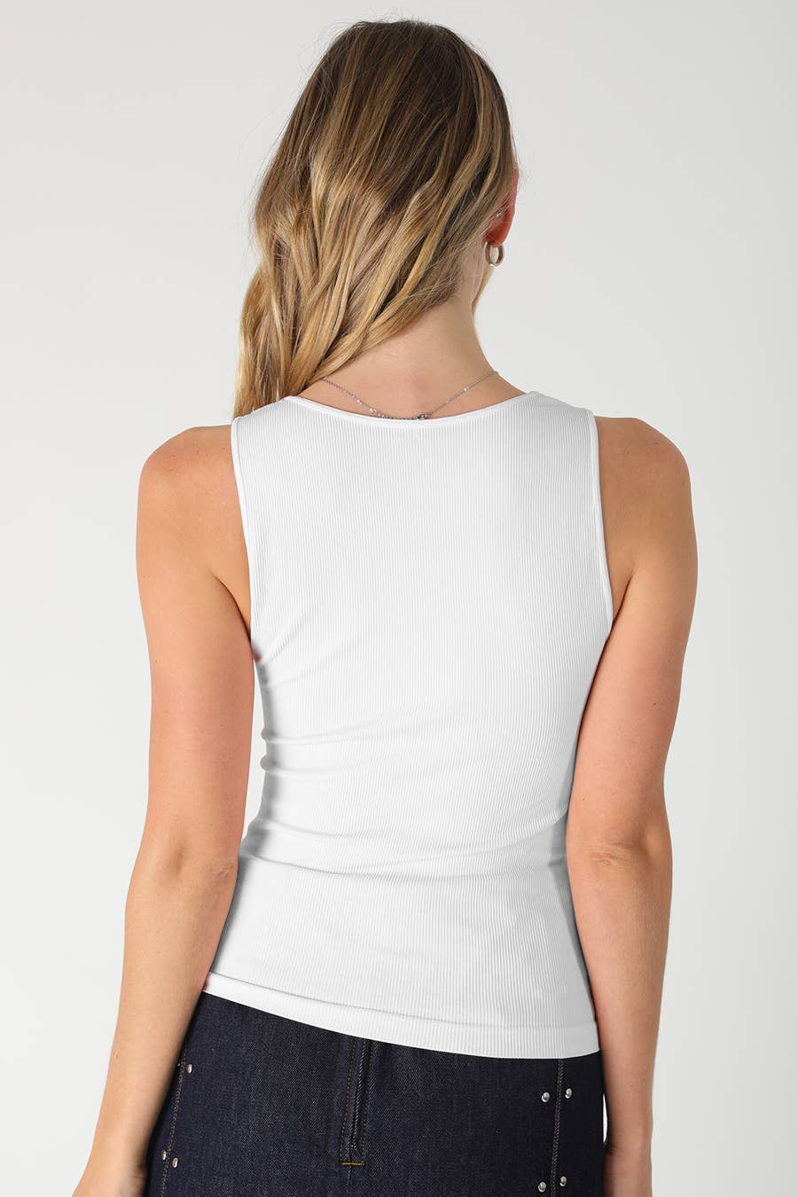 Nikibiki Ribbed Lace Trim Tank Top NS8494