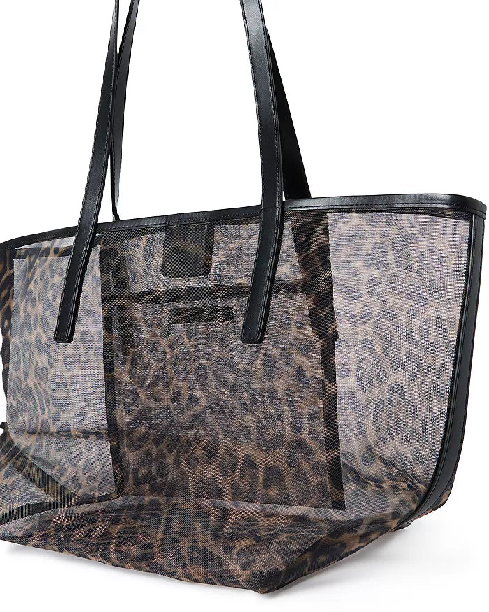 Loeffler Randall Easton Mesh Leopard/Black Tote