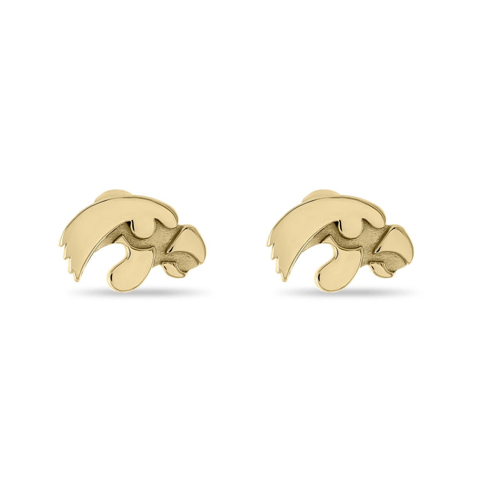 Catherine's Iowa Tigerhawk Gold Plated Studs