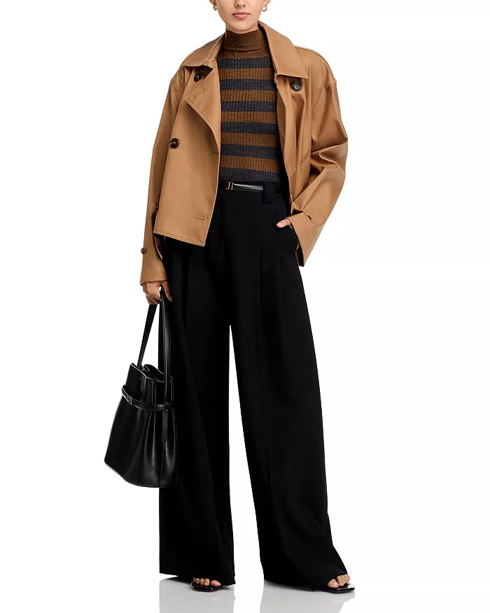 Majestic Filatures Merino Superfine Rib Knit Elbow Sleeve Mockneck  K241-FPU727