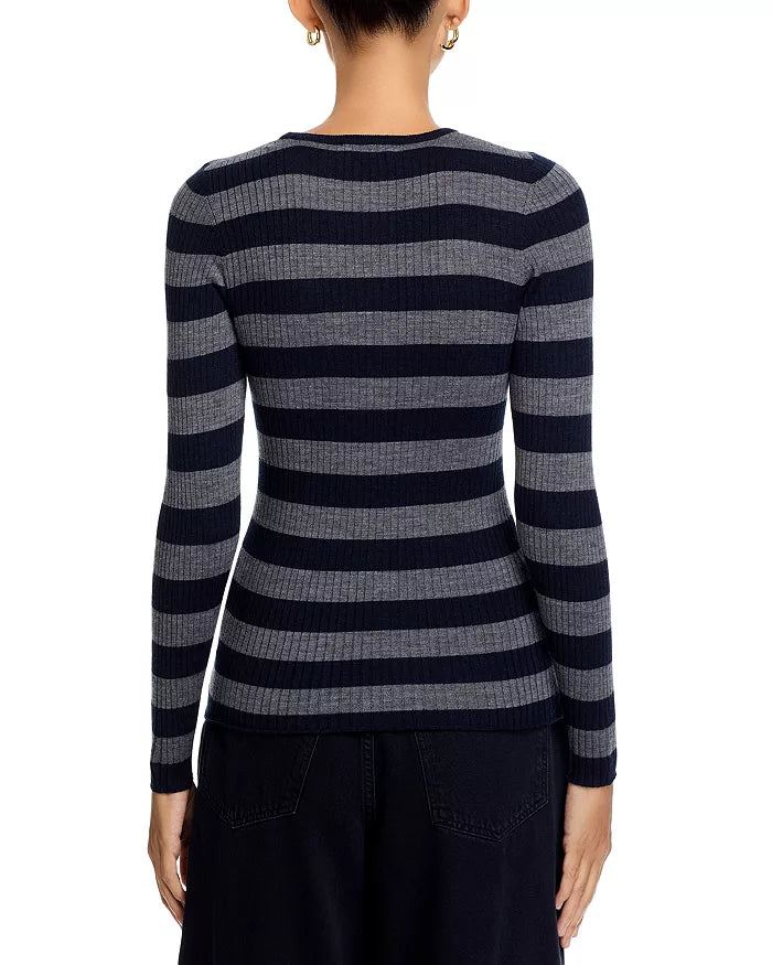 Majestic Filatures Merino Superfine Rib Knit Long Sleeve Crewneck K241-FPU725