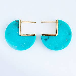 Leslie Francesca Turquoise Coin Earrings