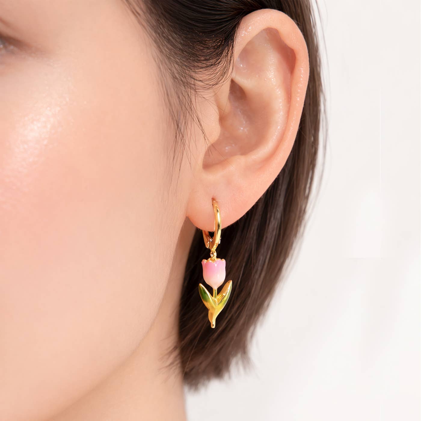 Tai Jewelry Enamel Tulip Earrings HME-32