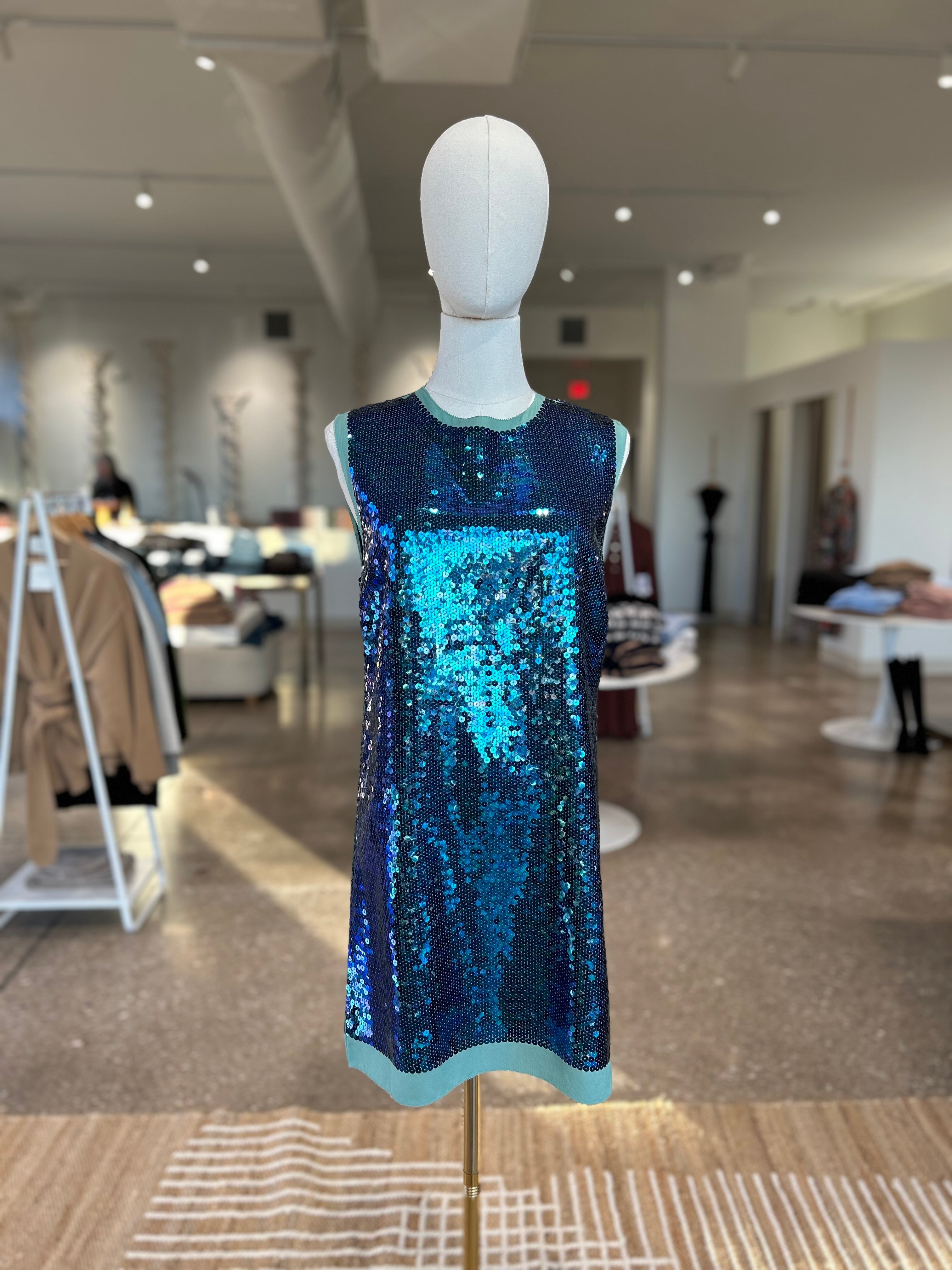 Paris Flea Market #41 Marc by Marc Jacobs Aqua Sequin Silk Mini Dress