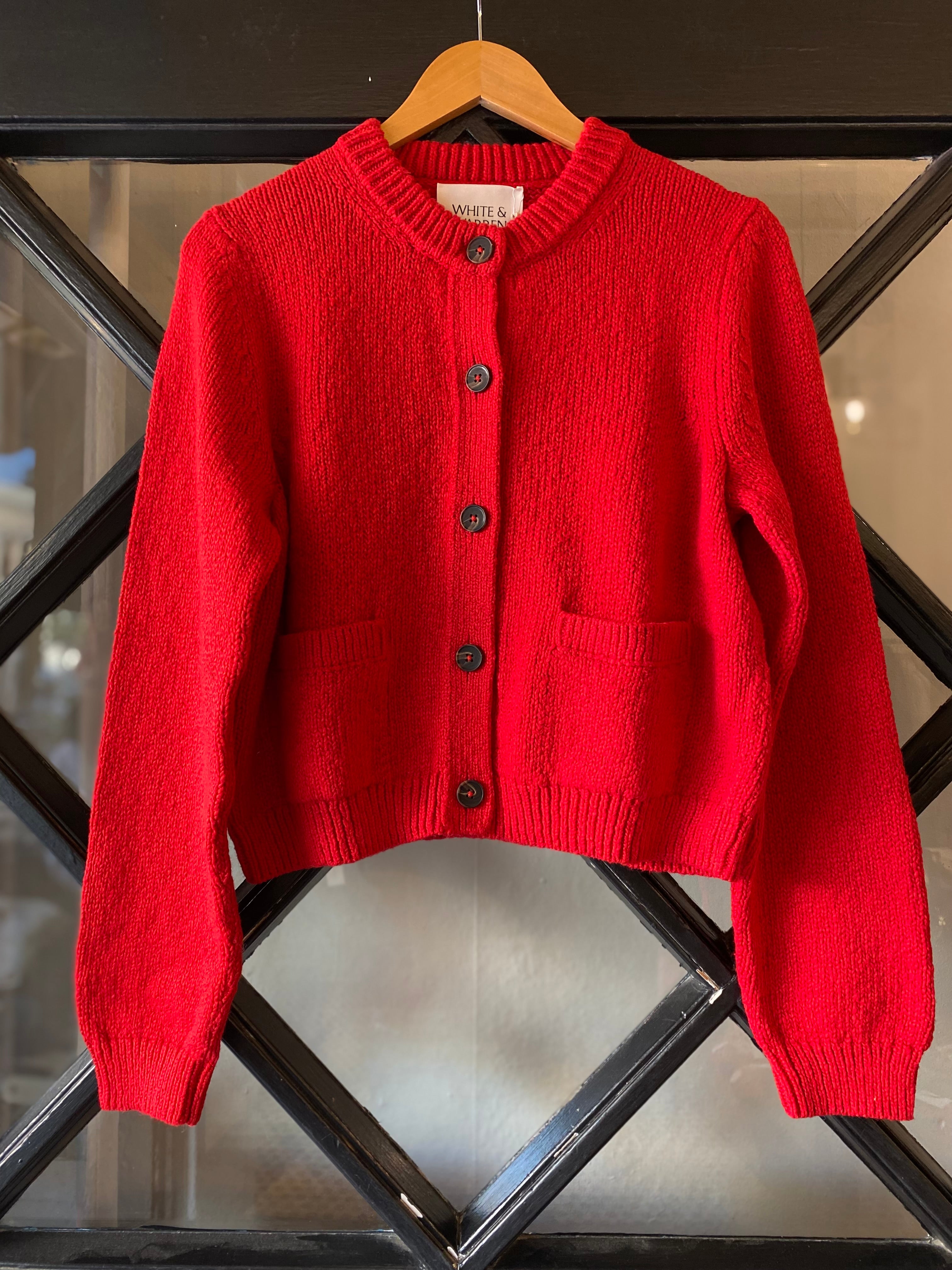 White + Warren Cotton Boucle Pocket Cardigan 21755